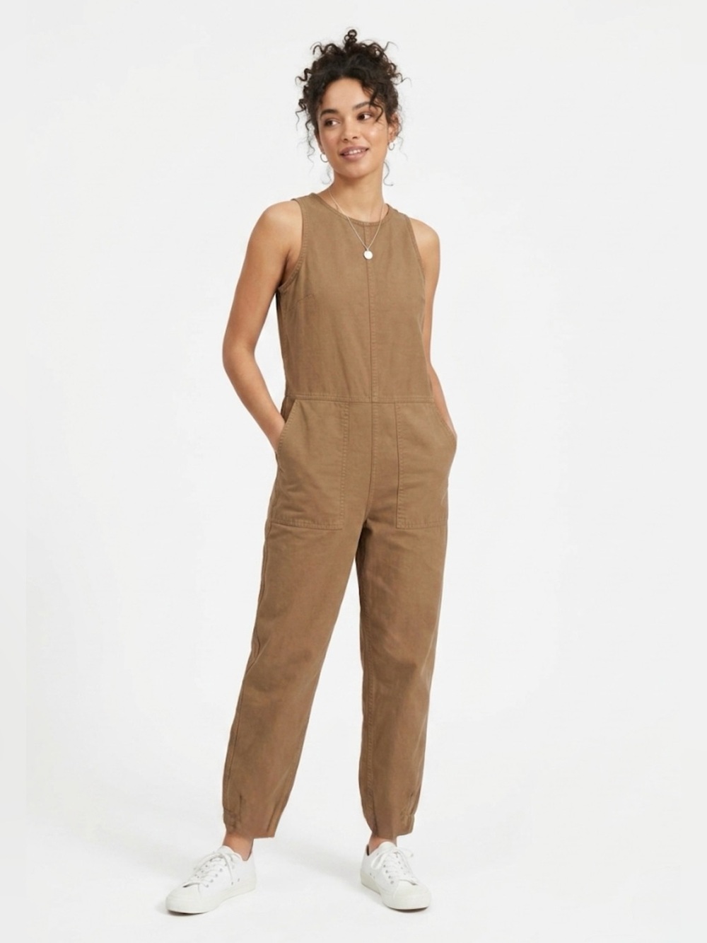 Everlane Organic Cotton Utility Jumpsuit - Women’s Size 4 - Brown/Tan
